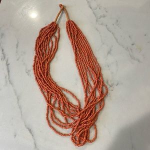 Coral beaded long necklace
